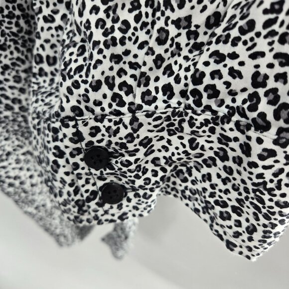 Maggie Barnes White Black Cheetah Animal Print Cotton Long Sleeved Blouse 26W - Picture 3 of 6
